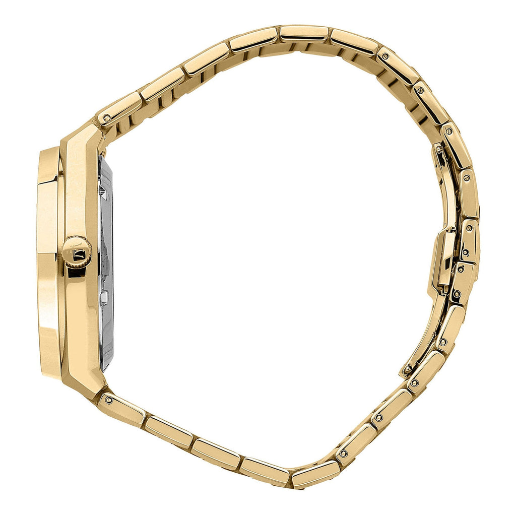 Maserati Stile Black Dial Gold Steel Strap Watch For Men - R8853142004