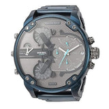 Diesel Daddy 2.0 Chronograph Grey Dial Blue Steel Strap Watch For Men - DZ7414