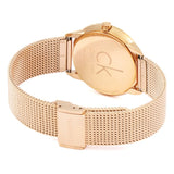 Calvin Klein Minimal White Dial Rose Gold Mesh Bracelet Watch for Women - K3M22626