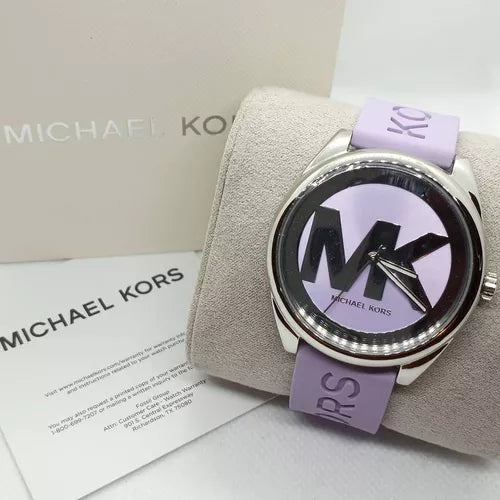 Michael Kors Janelle Three Hand Purple Dial Purple Rubber Strap Watch For Women - MK7143
