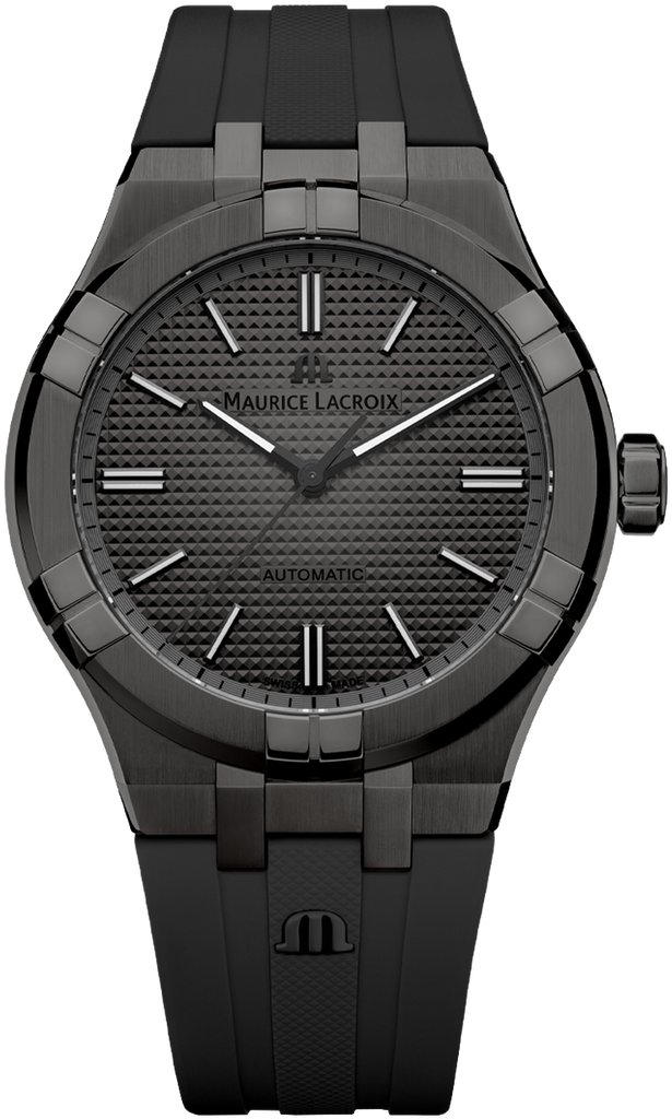 Maurice Lacroix Aikon Automatic Gunmetal Dial Black Rubber Strap Watch For Men - AI6008-PVB00-330-2