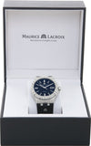 Maurice Lacroix Aikon Date Automatic Black Dial Black Leather Strap Watch For Men - AI6008-SS001-330-1