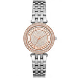 Michael Kors Darci Rose Gold Dial Silver Steel Strap Watch for Women - MK3446