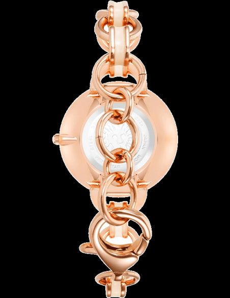 Emporio Armani Retro Quartz Silver Dial Rose Gold Steel Strap Watch For Women - AR1776