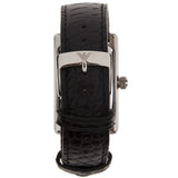 Emporio Armani Classic Black Dial Black Leather Strap Watch For Women - AR0144