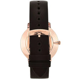 Emporio Armani Modern Slim Analog Silver Dial Brown Leather Strap Watch For Men - AR11163