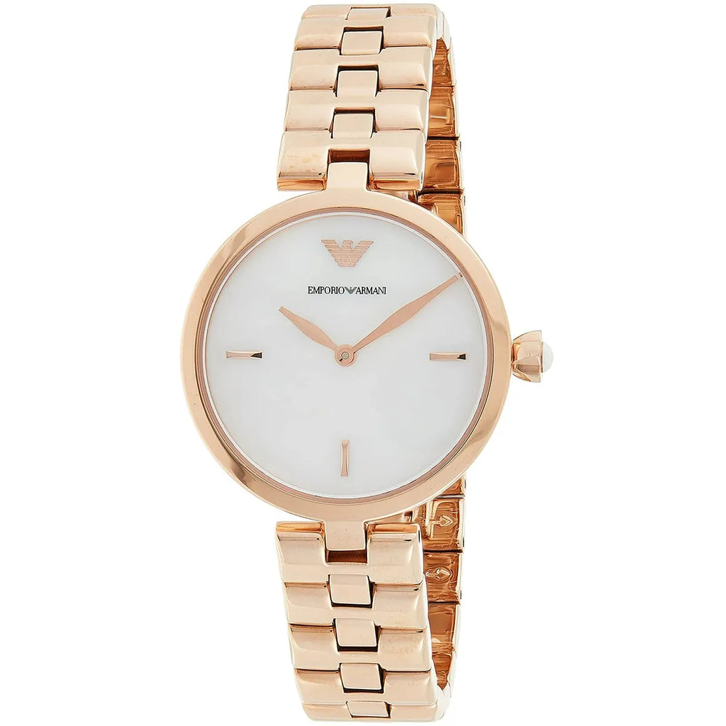 Emporio Armani Arianna Analog Mother of Pearl Dial Rose Gold Steel Strap Watch For Women - AR11196
