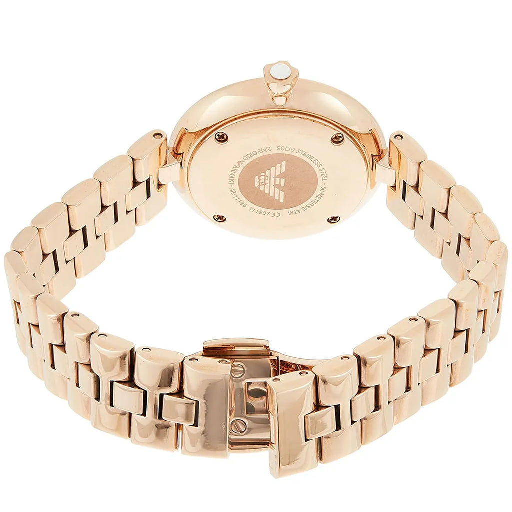 Emporio Armani Arianna Analog Mother of Pearl Dial Rose Gold Steel Strap Watch For Women - AR11196