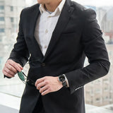 Emporio Armani Aviator Quartz Black Dial Black Leather Strap Watch For Men - AR11336