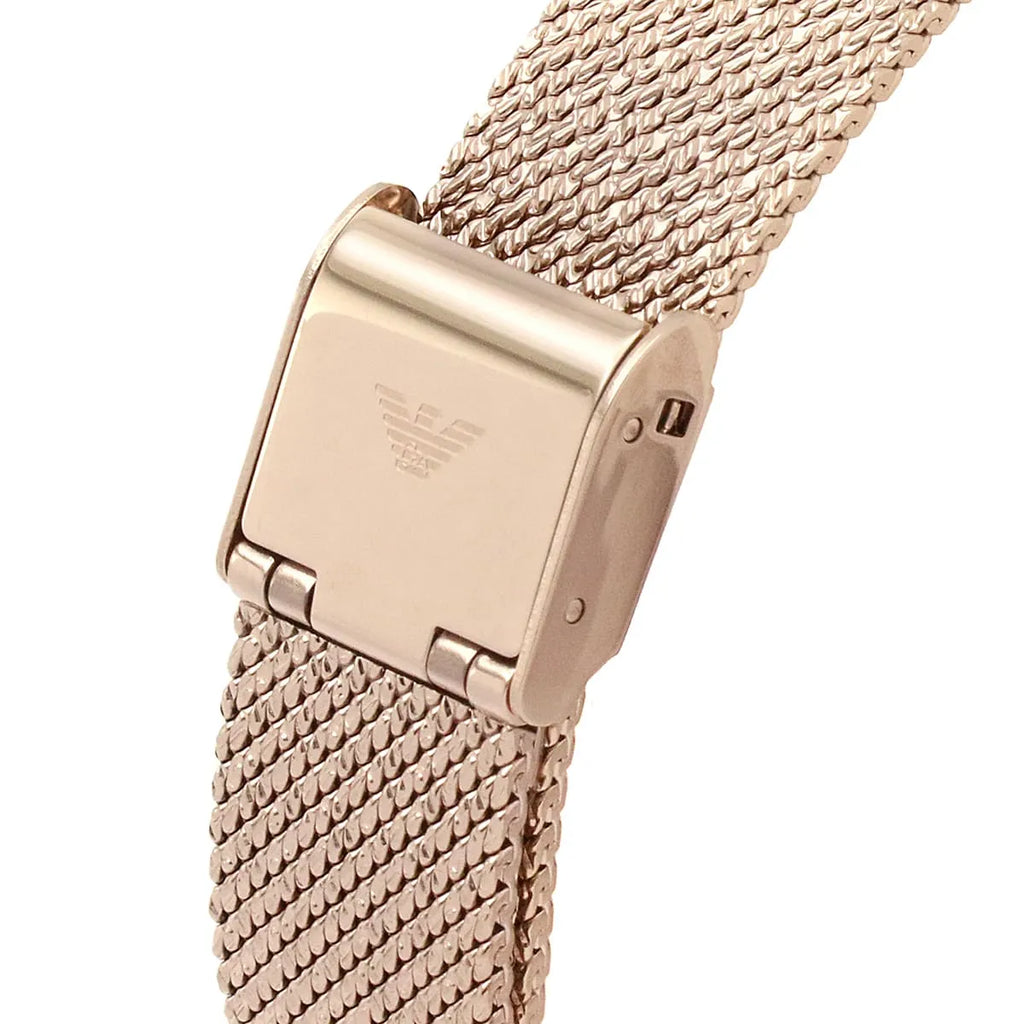 Emporio Armani Joy Quartz Rose Gold Dial Rose Gold Mesh Bracelet Watch For Women - AR11347