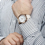 Emporio Armani Valente Analog Beige Dial Beige Leather Strap Watch For Men - AR1667