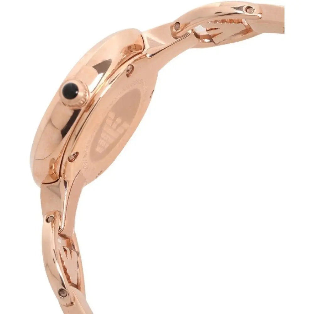 Emporio Armani Retro Quartz Silver Dial Rose Gold Steel Strap Watch For Women - AR1776