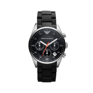 Emporio Armani Sportivo Chronograph Black Dial Black Strap Watch For Men - AR5858
