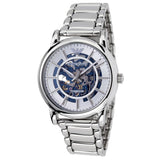Emporio Armani Meccanico Automatic Silver Dial Silver Steel Strap Watch for Men - AR60006