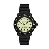 Emporio Armani Sea Explorer Automatic Yellow Dial Black Silicone Strap Watch For Men - AR60085