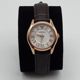 Emporio Armani Classic White Dial Brown Leather Strap Watch For Men - AR9035
