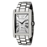 Emporio Armani Classic White Dial Silver Steel Strap Watch For Men - AR0145