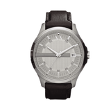 Armani Exchange Whitman Silver Dial Brown Leather Strap Watch For Men - AX2100