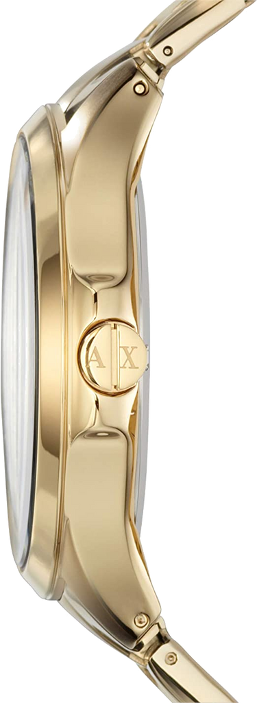 Armani Exchange Hampton Chronograph Black Dial Gold Steel Strap Watch For Men - AX2122