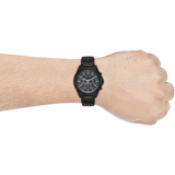 Armani Exchange Drexler Chronograph Black Dial Black Steel Strap Watch For Men - AX2639