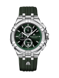 Maurice Lacroix Aikon Chronograph Green Dial Green Rubber Strap Watch for Men  - AI1018-SS000-630-5
