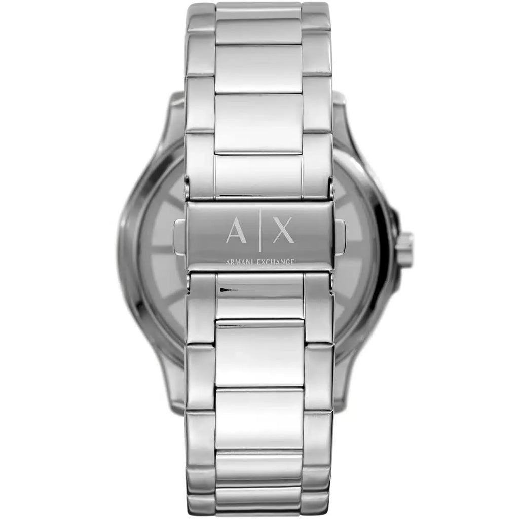 Armani Exchange Hampton Chronograph Black Dial Silver Steel Strap Watch For Men - AX2179