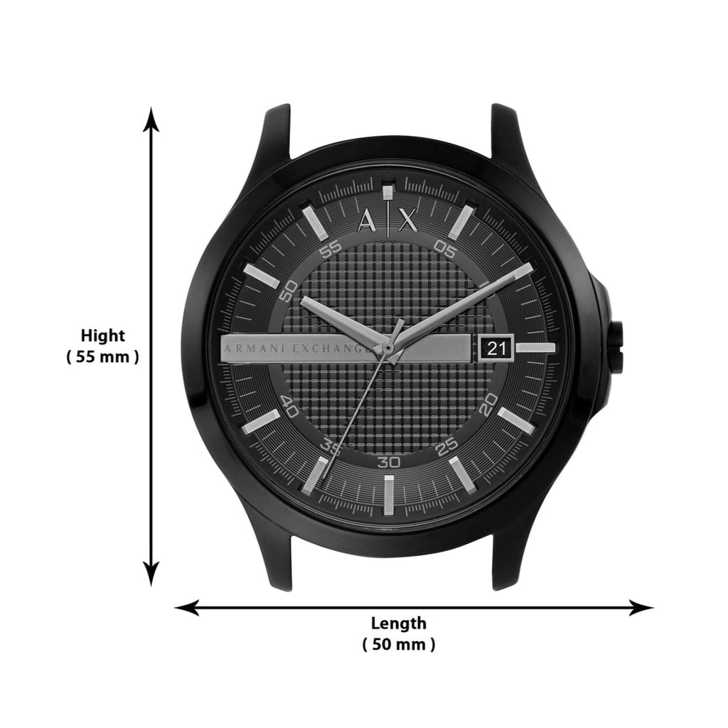 Armani Exchange Hampton Black Dial Black Steel Strap Watch For Men - AX7101