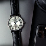 Tissot Carson Premium Silver Dial Black Leather Strap Watch For Men - T122.410.16.033.00