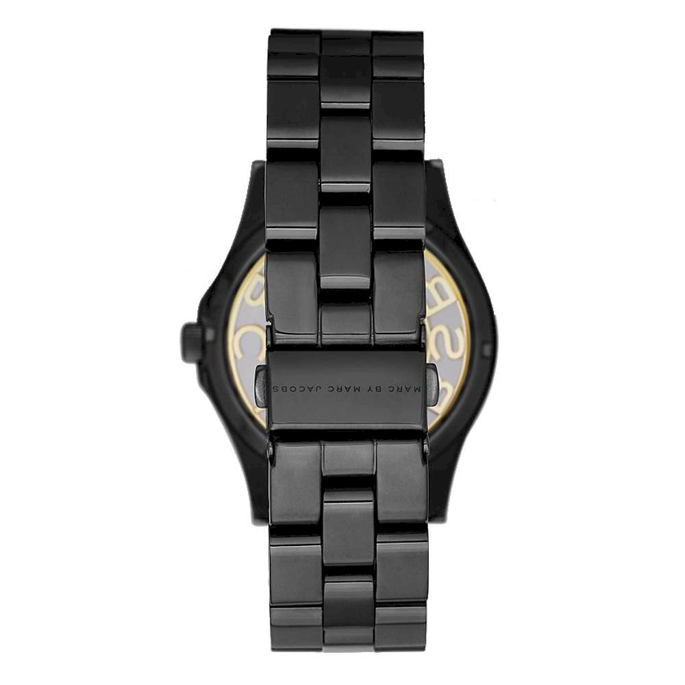 Marc Jacobs Henry Transparent Black Dial Black Steel Strap Watch for Women - MBM3255