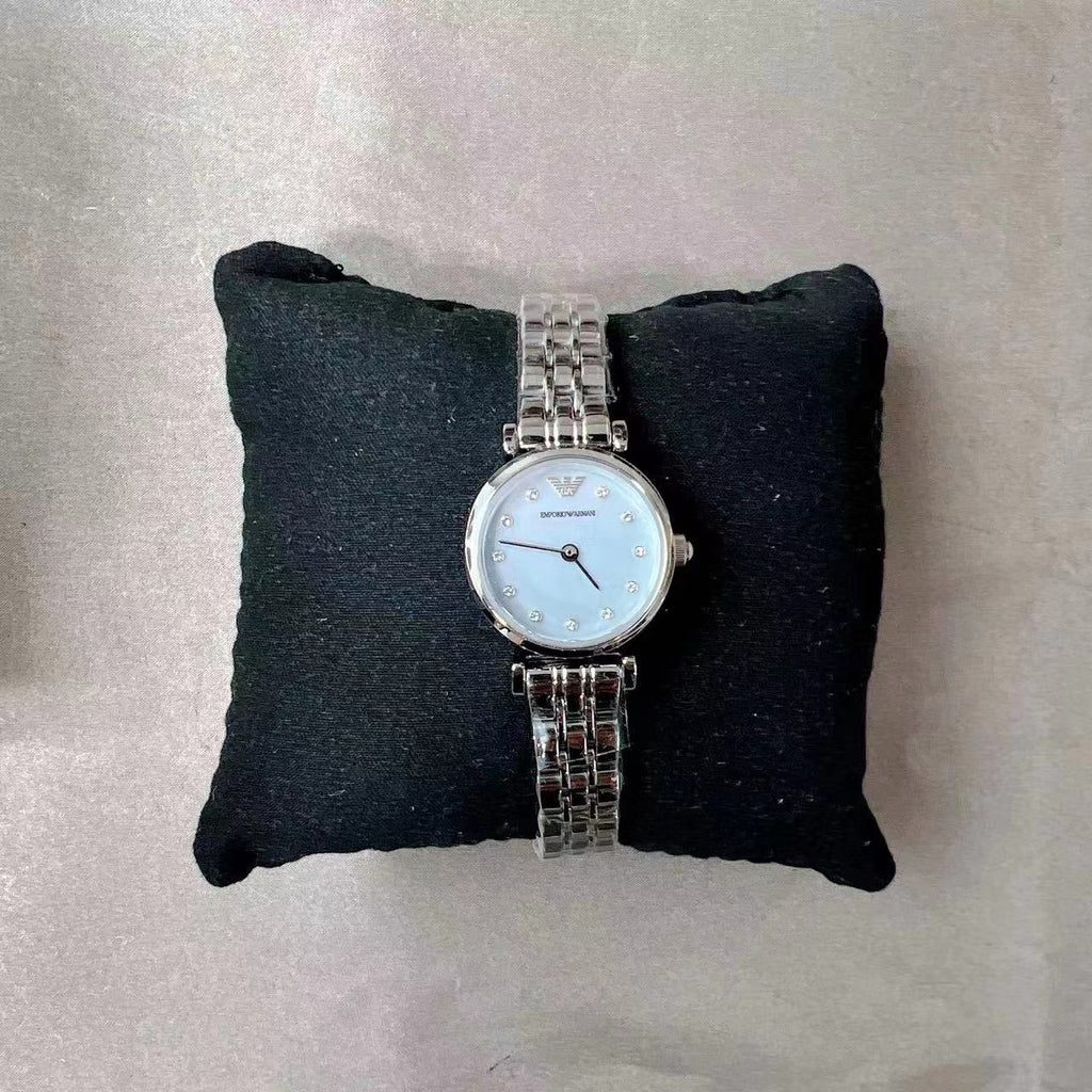 Emporio Armani Gianni Blue Dial Silver Steel Strap Watch For Women - AR1961