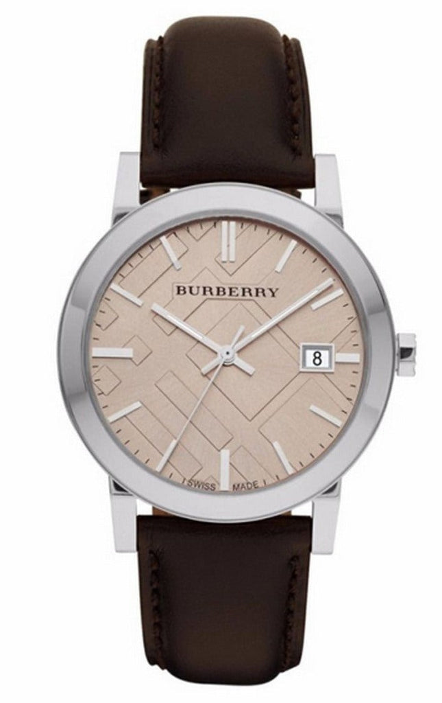 Burberry Heritage Beige Dial Brown Leather Strap Watch for Men - BU1777