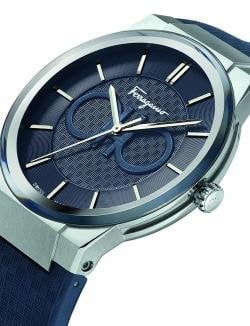 Salvatore Ferragamo Sapphire Blue Dial Blue Rubber Strap Watch for Men - SFHP00120