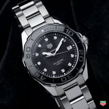 Tag Heuer Aquaracer Quartz Black Dial Silver Steel Strap Watch for Women - WAY131M.BA0748