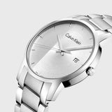 Calvin Klein City Chronograph Silver Dial Silver Steel Strap Watch for Men - K2G2G14X