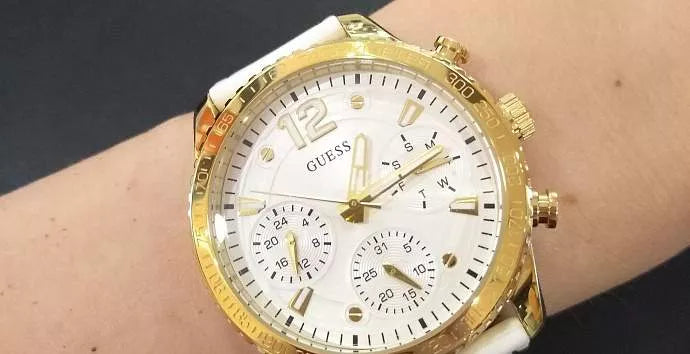 Guess Marina Multifunction White Dial White Rubber Strap Watch for Women - W1025L5