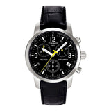 Tissot T Race PRC 200 Chronograph Quartz Black Dial Black Leather Strap Watch for Men - T17.1.526.52