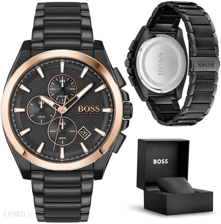 Hugo Boss Grandmaster Black Dial Black Steel Strap Watch for Men  - 1513885