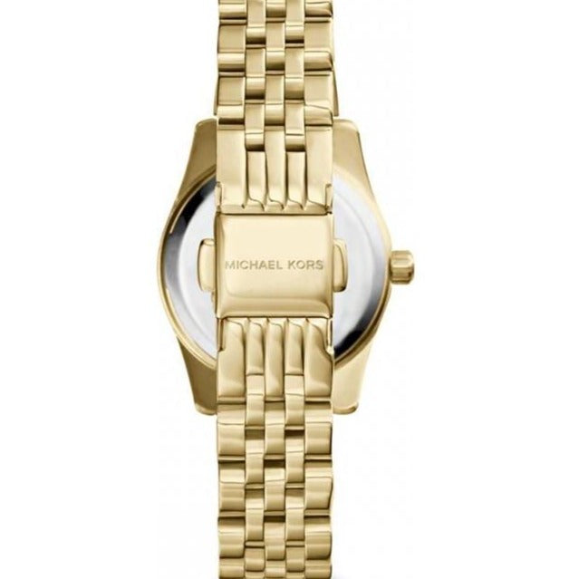 Michael Kors Lexington Quartz Pink Dial Gold Steel Strap Watch For Women - MK3270