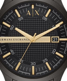 Armani Exchange Hampton Chronograph Black Dial Black Steel Strap Watch For Men - AX2413