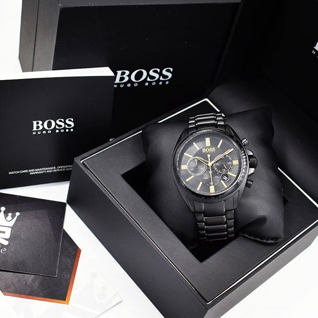 Hugo Boss Driver Black Dial Black Steel Strap Watch for Men - 1513277