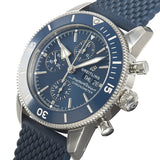 Breitling Superocean Heritage Chronograph 44 Blue Dial Blue Mesh Bracelet Watch for Men - A13313161C1S1