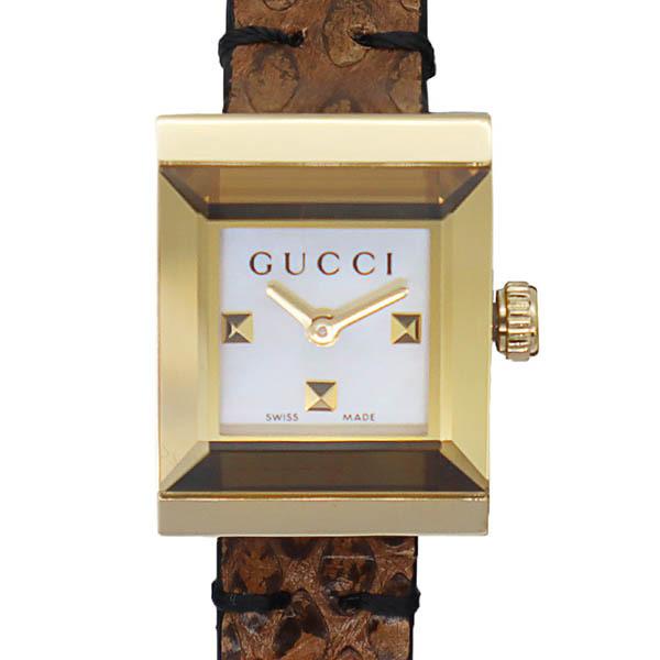 Gucci G Frame White Dial Brown Leather Strap Watch For Women - YA128523