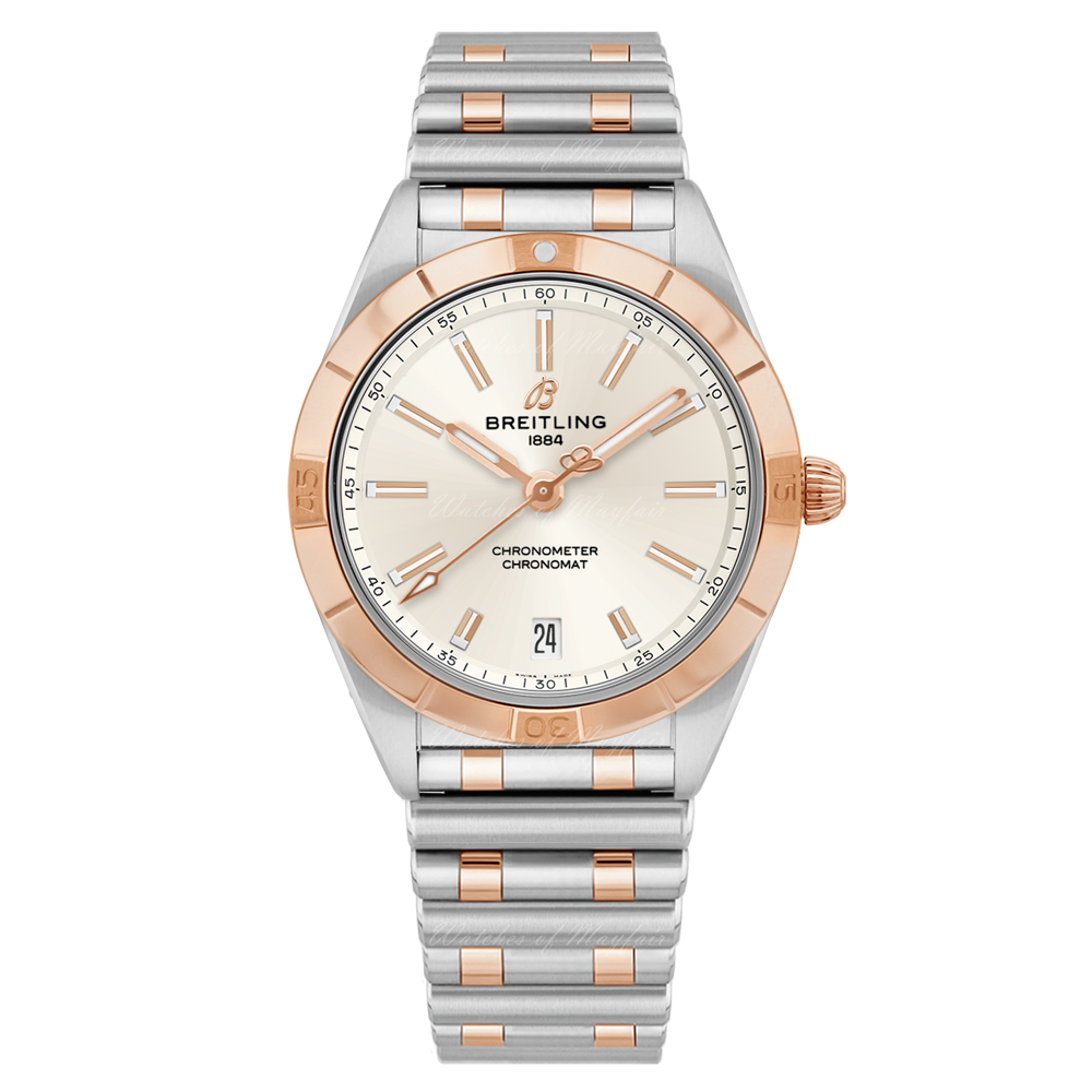 Breitling Chronomat Automatic 36 White Dial Two Tone Steel Strap Watch for Women - U10380101A1U1