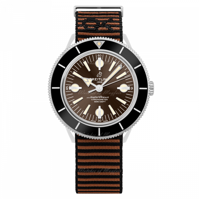 Breitling Superocean Heritage '57 Outerknown Brown Dial Brown NATO Strap Watch for Men - A103703A1Q1W1