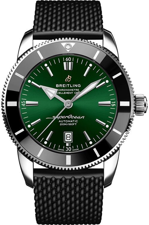 Breitling Superocean Heritage B20 Automatic 46 Green Dial Black Mesh Bracelet Watch for Men - AB2020121L1S1