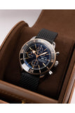 Breitling Superocean Heritage Chronograph 44 Black Dial Black Mesh Bracelet Watch for Men - U13313121B1S1