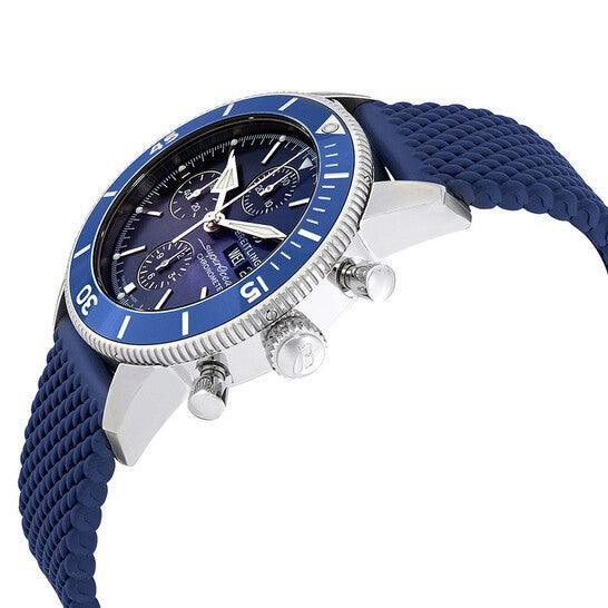 Breitling Superocean Heritage Chronograph 44 Blue Dial Blue Mesh Bracelet Watch for Men - A13313161C1S1