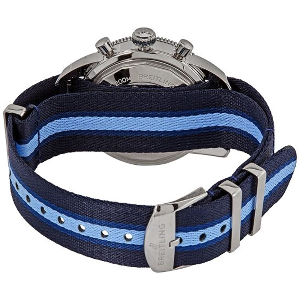 Breitling Superocean Heritage Chronograph 44 Ocean Conservancy Silver Dial Two Tone NATO Strap Watch for Men - A133131A1G1W1