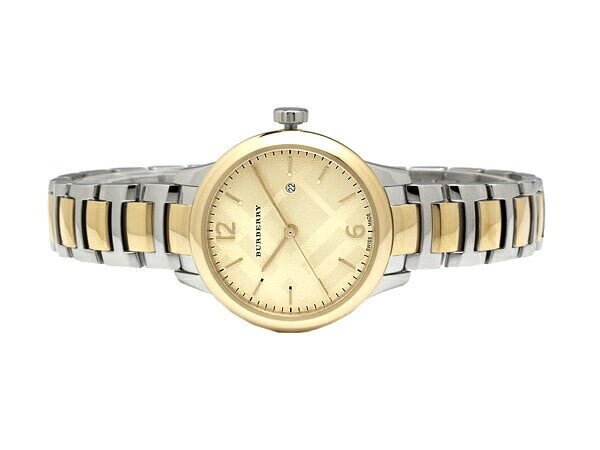 Burberry The Classic Champagne Gold Dial Two Tone Steel Strap Watch for Women - BU10118