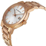 Burberry The City White Dial Rose Gold Steel Strap Watch for Women - BU9004